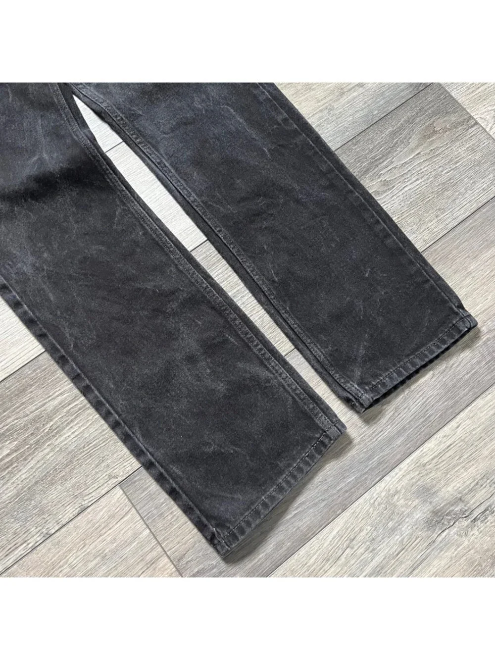 Vintage Levi's Men's 31x32 505 Straight Fit Jeans Black Wash Faded Denim Y2K